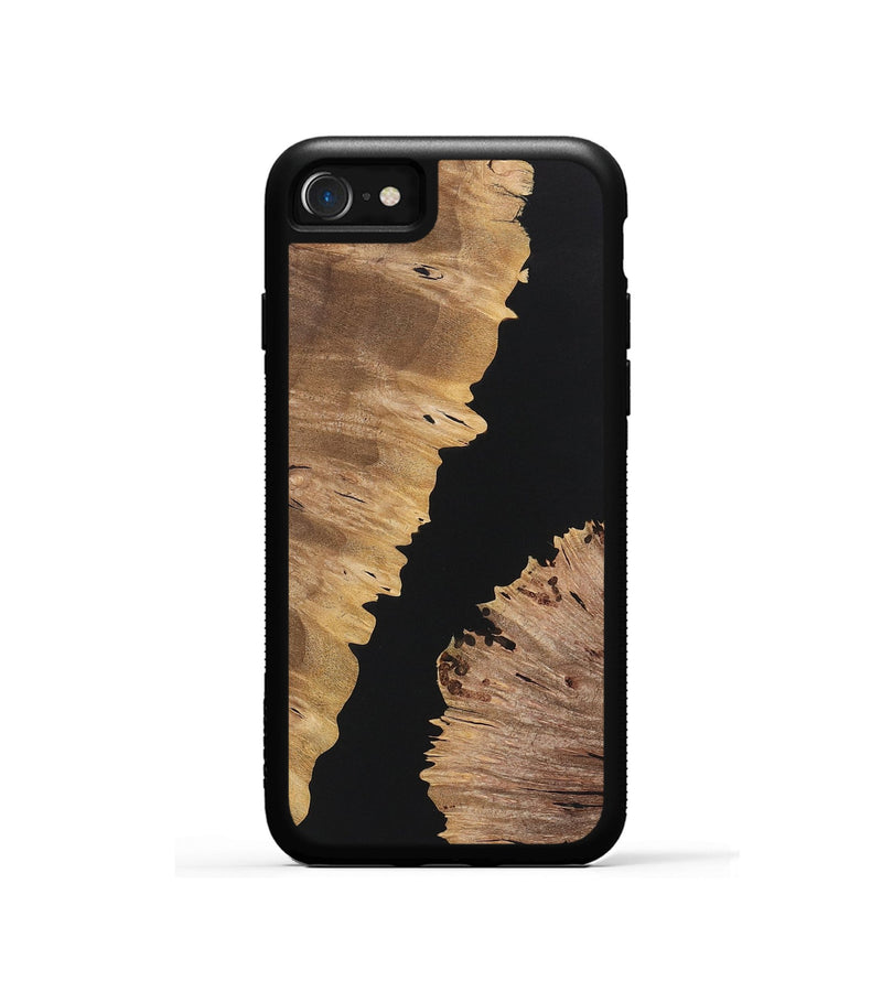 iPhone SE Wood+Resin Phone Case - Alexandra (Pure Black, 722435)