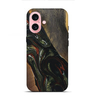 iPhone 16 Wood+Resin Live Edge Phone Case - Johnny (Green, 722468)