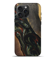 iPhone 16 Pro Max Wood+Resin Live Edge Phone Case - Johnny (Green, 722468)