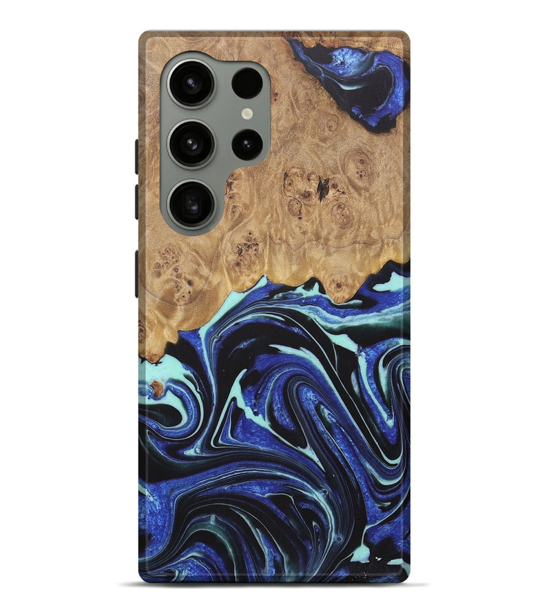 Galaxy S24 Ultra Wood+Resin Live Edge Phone Case - Deanna (Blue, 722469)