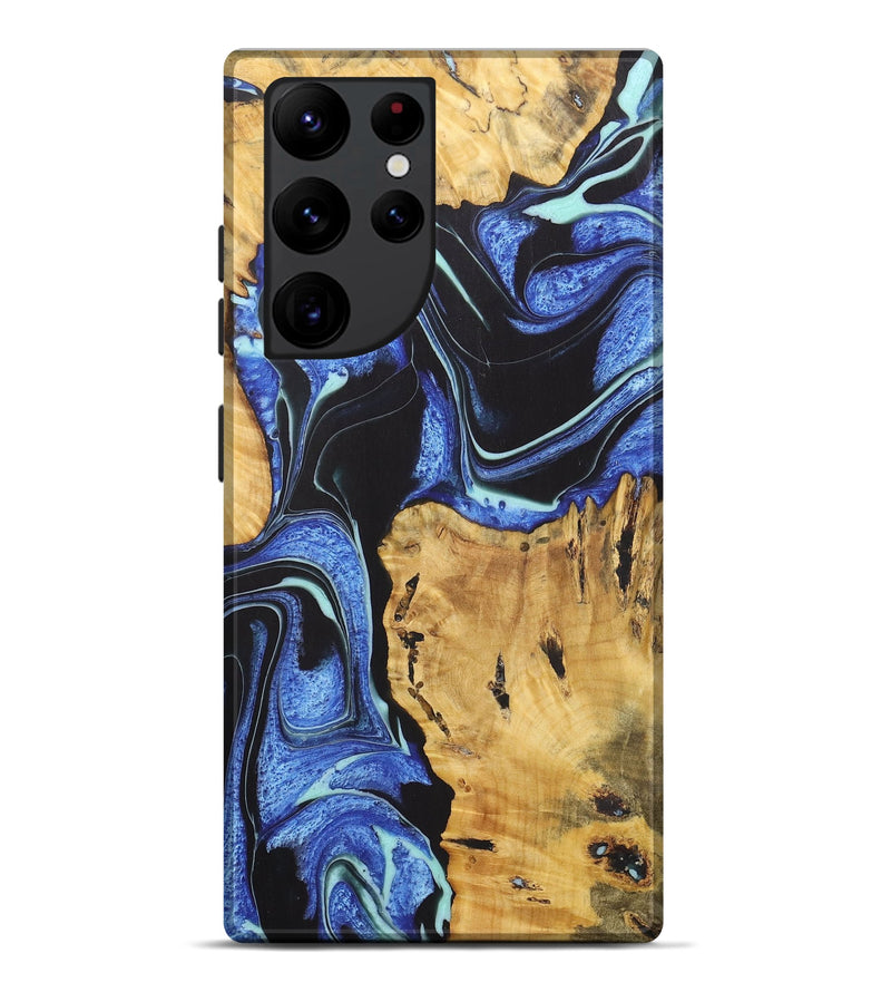 Galaxy S22 Ultra Wood+Resin Live Edge Phone Case - Katie (Blue, 722470)