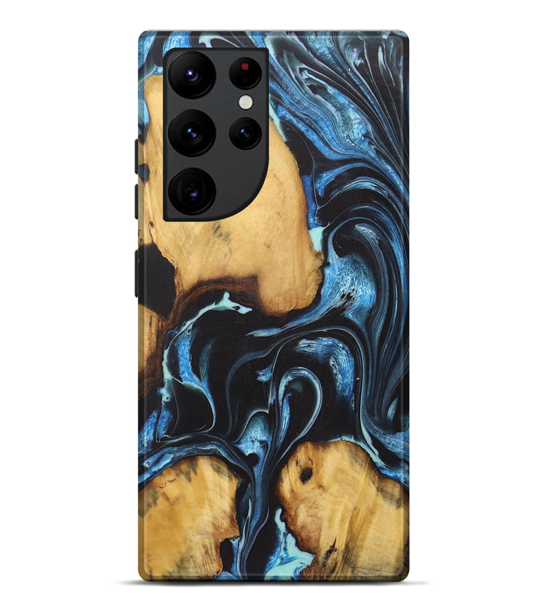 Galaxy S22 Ultra Wood+Resin Live Edge Phone Case - Josie (Blue, 722471)