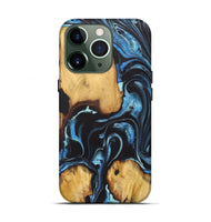 iPhone 13 Pro Wood+Resin Live Edge Phone Case - Josie (Blue, 722471)