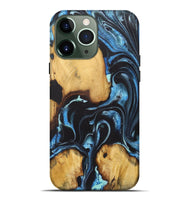 iPhone 13 Pro Max Wood+Resin Live Edge Phone Case - Josie (Blue, 722471)