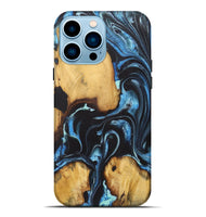 iPhone 14 Pro Max Wood+Resin Live Edge Phone Case - Josie (Blue, 722471)