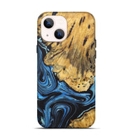 iPhone 14 Wood+Resin Live Edge Phone Case - Cole (Blue, 722472)