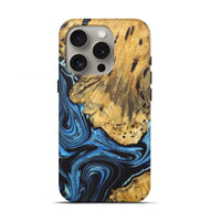 iPhone 16 Pro Wood+Resin Live Edge Phone Case - Cole (Blue, 722472)