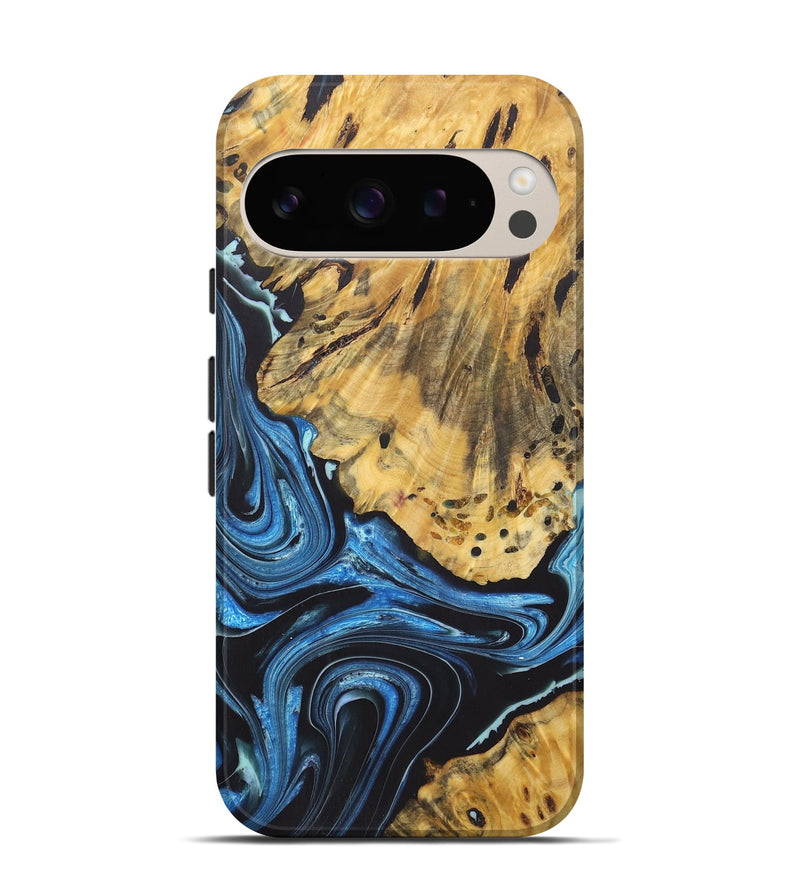 Pixel 9 Wood+Resin Live Edge Phone Case - Cole (Blue, 722472)