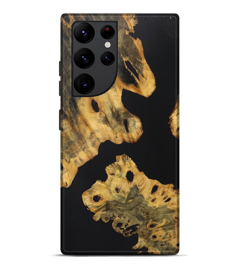 Galaxy S22 Ultra Wood+Resin Live Edge Phone Case - Teagan (Pure Black, 722476)