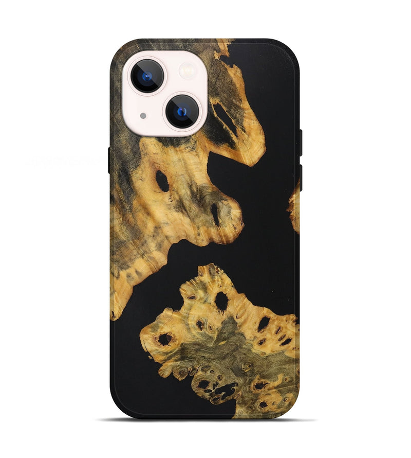 iPhone 13 Wood+Resin Live Edge Phone Case - Teagan (Pure Black, 722476)