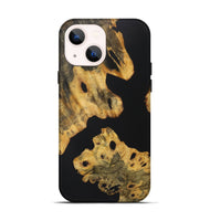 iPhone 14 Wood+Resin Live Edge Phone Case - Teagan (Pure Black, 722476)