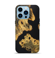 iPhone 14 Pro Wood+Resin Live Edge Phone Case - Teagan (Pure Black, 722476)