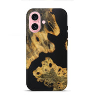 iPhone 16 Wood+Resin Live Edge Phone Case - Teagan (Pure Black, 722476)