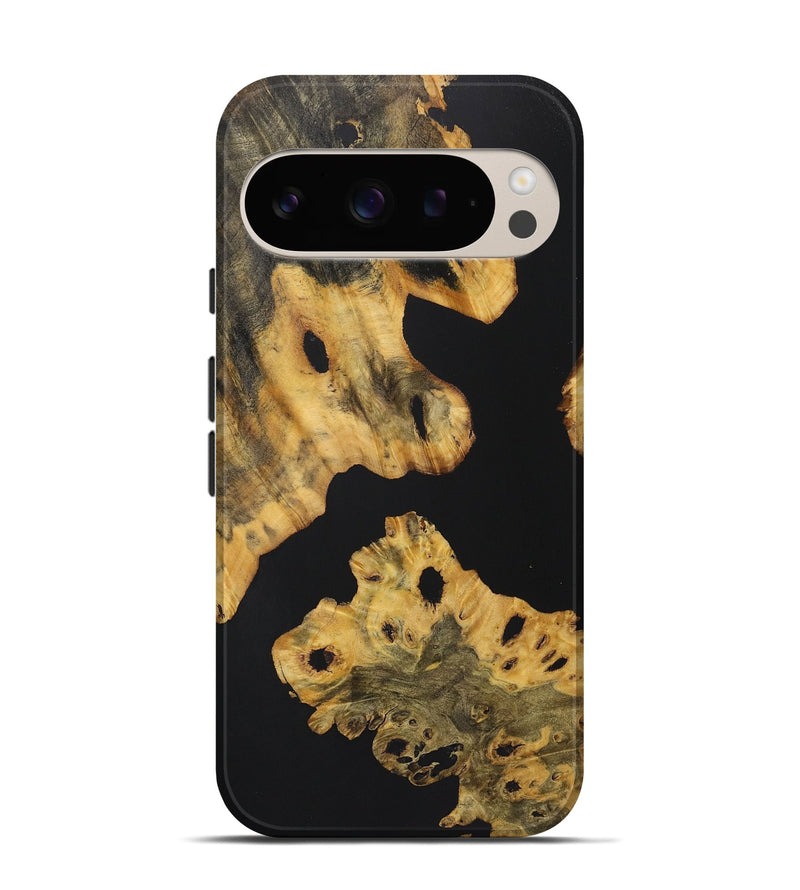 Pixel 9 Wood+Resin Live Edge Phone Case - Teagan (Pure Black, 722476)