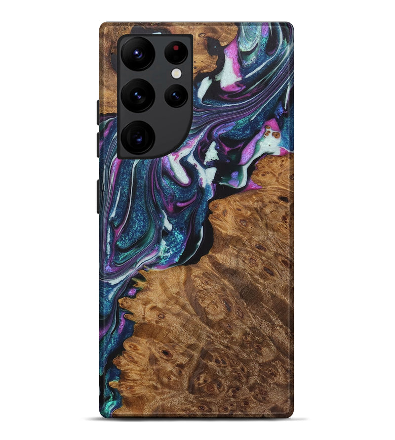 Galaxy S22 Ultra Wood+Resin Live Edge Phone Case - Malik (Blue, 722479)