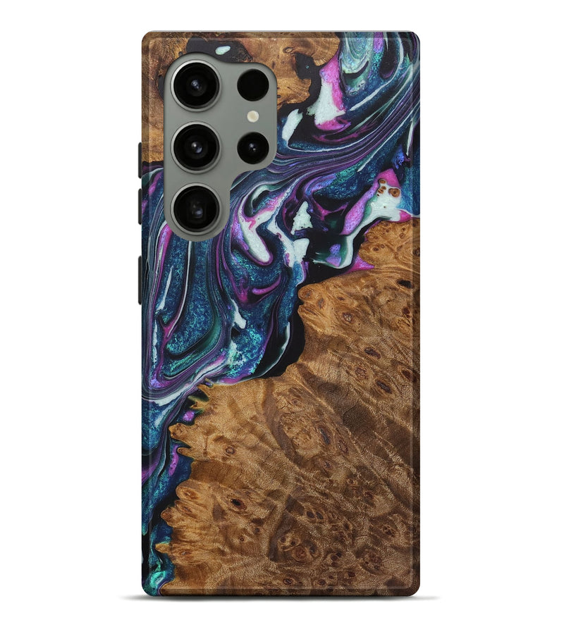 Galaxy S24 Ultra Wood+Resin Live Edge Phone Case - Malik (Blue, 722479)