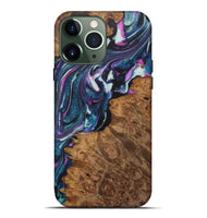 iPhone 13 Pro Max Wood+Resin Live Edge Phone Case - Malik (Blue, 722479)