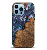 iPhone 14 Pro Max Wood+Resin Live Edge Phone Case - Malik (Blue, 722479)