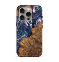 iPhone 16 Pro Wood+Resin Live Edge Phone Case - Malik (Blue, 722479)