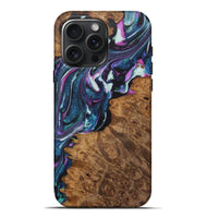 iPhone 16 Pro Max Wood+Resin Live Edge Phone Case - Malik (Blue, 722479)