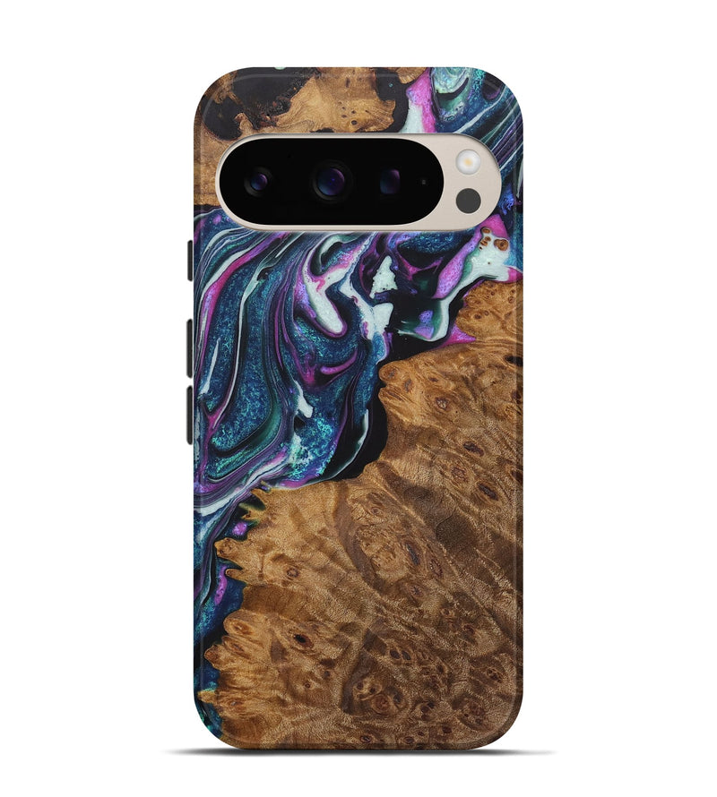 Pixel 9 Wood+Resin Live Edge Phone Case - Malik (Blue, 722479)