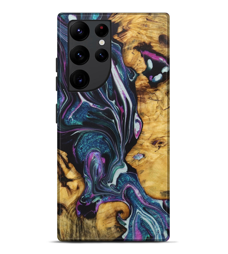 Galaxy S22 Ultra Wood+Resin Live Edge Phone Case - Adalyn (Blue, 722480)