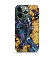 iPhone 13 Pro Wood+Resin Live Edge Phone Case - Adalyn (Blue, 722480)