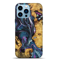 iPhone 14 Pro Max Wood+Resin Live Edge Phone Case - Adalyn (Blue, 722480)