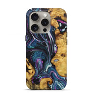 iPhone 16 Pro Wood+Resin Live Edge Phone Case - Adalyn (Blue, 722480)