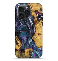 iPhone 16 Pro Max Wood+Resin Live Edge Phone Case - Adalyn (Blue, 722480)