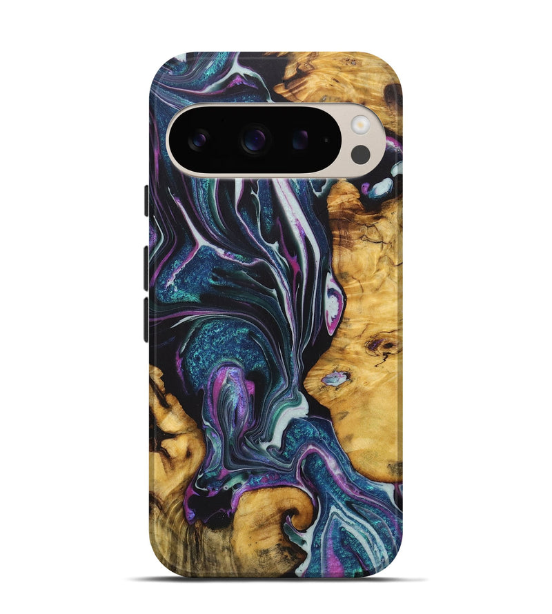 Pixel 9 Pro Wood+Resin Live Edge Phone Case - Adalyn (Blue, 722480)