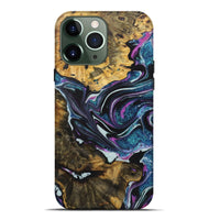 iPhone 13 Pro Max Wood+Resin Live Edge Phone Case - Rita (Blue, 722481)