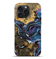 iPhone 16 Pro Max Wood+Resin Live Edge Phone Case - Rita (Blue, 722481)