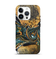 iPhone 15 Pro Wood+Resin Live Edge Phone Case - Madilyn (Green, 722482)