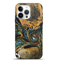 iPhone 15 Pro Max Wood+Resin Live Edge Phone Case - Madilyn (Green, 722482)