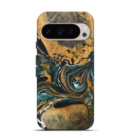 Pixel 9 Wood+Resin Live Edge Phone Case - Madilyn (Green, 722482)