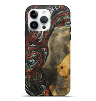 iPhone 15 Pro Max Wood+Resin Live Edge Phone Case - Bill (Green, 722483)