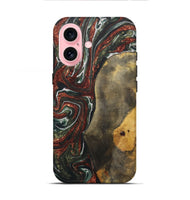 iPhone 16 Wood+Resin Live Edge Phone Case - Bill (Green, 722483)