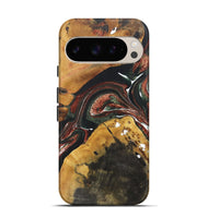 Pixel 9 Wood+Resin Live Edge Phone Case - Ebony (Green, 722484)