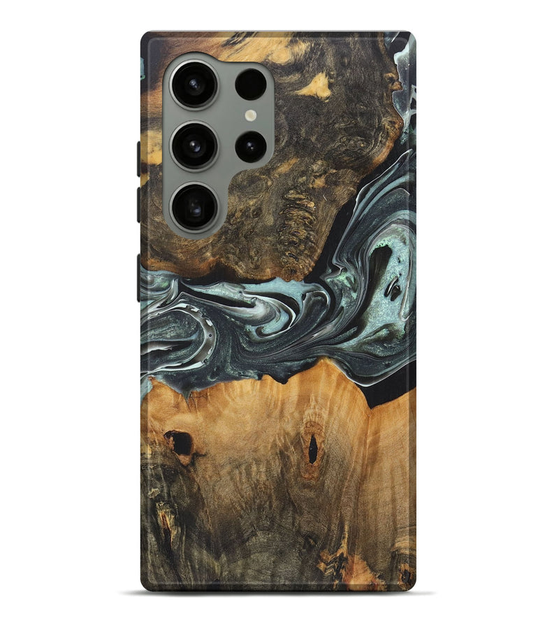 Galaxy S24 Ultra Wood+Resin Live Edge Phone Case - Arielle (Green, 722485)