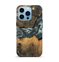 iPhone 14 Pro Wood+Resin Live Edge Phone Case - Arielle (Green, 722485)