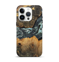 iPhone 15 Pro Wood+Resin Live Edge Phone Case - Arielle (Green, 722485)