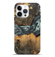 iPhone 15 Pro Max Wood+Resin Live Edge Phone Case - Arielle (Green, 722485)