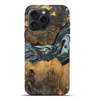 iPhone 16 Pro Max Wood+Resin Live Edge Phone Case - Arielle (Green, 722485)