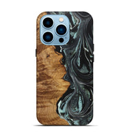 iPhone 14 Pro Wood+Resin Live Edge Phone Case - Russell (Green, 722486)