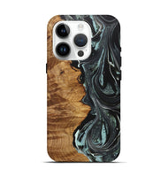 iPhone 15 Pro Wood+Resin Live Edge Phone Case - Russell (Green, 722486)