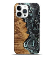 iPhone 15 Pro Max Wood+Resin Live Edge Phone Case - Russell (Green, 722486)