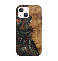 iPhone 14 Wood+Resin Live Edge Phone Case - Taylor (Green, 722487)