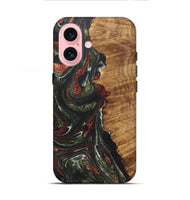 iPhone 16 Wood+Resin Live Edge Phone Case - Taylor (Green, 722487)