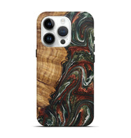 iPhone 15 Pro Wood+Resin Live Edge Phone Case - Donnie (Green, 722488)